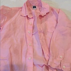 Boys pink linen button down
